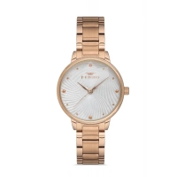 Ferro Rose Çelik Kordon Kadın Kol Saati F40093A-C 3ATM Su Geçirmez 2 Yıl Garantili HediyePaketli