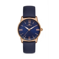 Ferro Navy Blue Leather Band Womens Wristwatch F21182B-T
