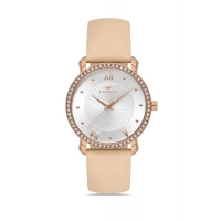 Ferro Powder Leather Strap Womens Wristwatch FL21264B-S2