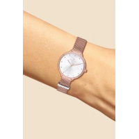 Ferro Rose Hasır Kordon Kadın Kol Saati F21087C-C 3ATM Su Geçirmez 2 Yıl Garantili HediyePaketli