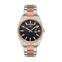 Ferro Rose ve Gümüş Çelik Kordon Erkek Kol Saati F11211A-E2 3 ATM Su Geçirmez 2 Yıl Garantili