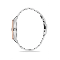 Ferro Rose ve Gümüş Çelik Kordon Erkek Kol Saati F11211A-E2 3 ATM Su Geçirmez 2 Yıl Garantili