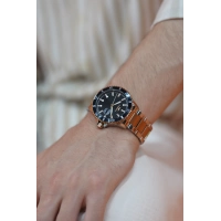 Ferro Rose and Silver Steel Strap Mens Wristwatch F11238A-E2