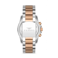 Ferro Rose and Silver Steel Strap Mens Wristwatch FM31300A-E3