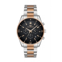 Ferro Rose and Silver Steel Strap Mens Wristwatch FM31920A-E