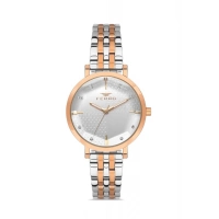 Ferro Rose and Silver Steel Strap Womens Wristwatch FL21252A-E