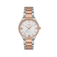 Ferro Rose and Silver Steel Strap Womens Wristwatch FL21262A-E