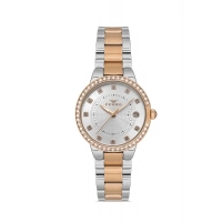 Ferro Rose and Silver Steel Strap Womens Wristwatch FL21349A-E