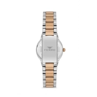 Ferro Rose and Silver Steel Strap Womens Wristwatch FL21349A-E