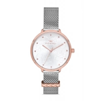 Ferro Rose and Silver Mesh Strap Womens Wristwatch F21087C-E