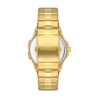 Ferro Sarı Çelik Kordon Erkek Kol Saati F11357A-B2 3 ATM Su Geçirmez 2 Yıl Garantili Hediye Paketli