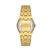 Ferro Sarı Çelik Kordon Erkek Kol Saati F11474A-B2 3 ATM Su Geçirmez 2 Yıl Garantili Hediye Paketli