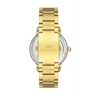 Ferro Sarı Çelik Kordon Erkek Kol Saati F31301A-B 3ATM Su Geçirmez 2 Yıl Garantili HediyePaketli