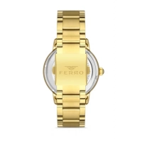 Ferro Sarı Çelik Kordon Erkek Kol Saati F31399A-B 3ATM Su Geçirmez 2 Yıl Garantili HediyePaketli