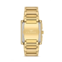 Ferro Sarı Çelik Kordon Erkek Kol Saati FM11465AWT-B Fonksiyonları Aktif 3ATM Su Geçirmez