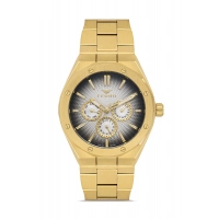 Ferro Sarı Çelik Kordon Erkek Kol Saati FM11537AWT-B2 Fonksiyonları Aktif 3ATM Su Geçirmez