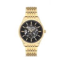 Ferro Sarı Çelik Kordon Erkek Kol Saati FM31440A-B2 Otomatik Makine 3 ATM Su Geçirmez Hediye Paketli