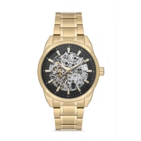 Ferro Sarı Çelik Kordon Erkek Kol Saati FM40106A-B2 Tüm Fonksiyonlar Aktif 3 ATM Su Geçirmez