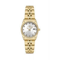 Ferro Sarı Çelik Kordon Kadın Kol Saati FL21450A-B 3ATM Su Geçirmez 2 Yıl Garantili HediyePaketli