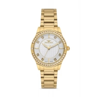 Ferro Sarı Çelik Kordon Kadın Kol Saati FL21501AWT-B 3ATM Su Geçirmez 2 Yıl Garantili Hediye Paketli