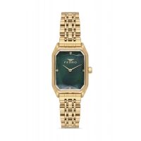 Ferro Sarı Çelik Kordon Kadın Kol Saati FL21571AWT-B6 3ATM Su Geçirmez 2 Yıl Garantili HediyePaketli