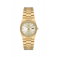 Ferro Sarı Çelik Kordon Kadın Kol Saati FL21596AWT-B4 3ATM Su Geçirmez 2 Yıl Garantili HediyePaketli