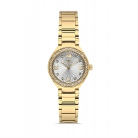 Ferro Sarı Çelik Kordon Kadın Kol Saati Fl21611AWT-B 3ATM Su Geçirmez 2 Yıl Garantili HediyePaketli