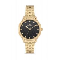 Ferro Sarı Çelik Kordon Kadın kol Saati FL21632AWT-B2 3ATM Su Geçirmez 2 Yıl Garantili HediyePaket