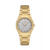 Ferro Sarı Çelik Kordon Kadın Kol Saati FL40128A-B 3ATM Su Geçirmez 2 Yıl Garantili HediyePaketli