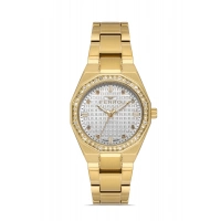 Ferro Sarı Çelik Kordon Kadın Kol Saati FL40134A-B 3ATM Su Geçirmez 2 Yıl Garantili HediyePaketli