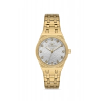 Ferro Sarı Çelik Kordon Kadın Kol Saati FL40146A-B 3ATM Su Geçirmez 2 Yıl Garantili HediyePaketli