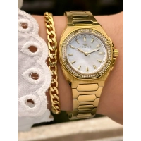 Ferro Sarı Çelik Kordon Kadın Kol Saati FL43026A-B 3ATM Su Geçirmez 2 Yıl Garantili HediyePaketli