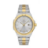 Ferro Yellow and Silver Steel Strap Mens Wristwatch F11357A-D