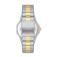 Ferro Yellow and Silver Steel Strap Mens Wristwatch F11357A-D