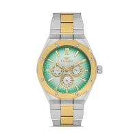 Ferro Sarı ve Gümüş Çelik Kordon Erkek Kol Saati FM11537AWT-D6 Fonksiyonları Aktif 3ATM Su Geçirmez