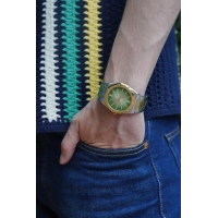 Ferro Sarı ve Gümüş Çelik Kordon Erkek Kol Saati FM40133A-D6 Tüm Fonksiyonlar Aktif 3ATM Su Geçirmez