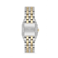 Ferro Sarı ve Gümüş Çelik Kordon Kadın Kol Saati FL40112A-D 3ATM Su Geçirmez 2 Yıl Garantili