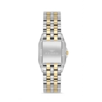 Ferro Sarı ve Gümüş Çelik Kordon Kadın Kol Saati FL40112A-D6 3ATM Su Geçirmez 2 Yıl Garantili