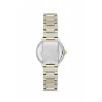 Ferro Sarı ve Gümüş Çelik Kordon Kadın Kol Saati FL40140A-D6 3ATM Su Geçirmez 2 Yıl Garantili