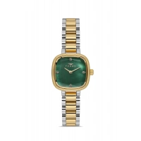 Ferro Sarı ve Gümüş Çelik Kordon Kadın Kol Saati FL43028A-D6 3ATM Su Geçirmez 2 Yıl Garantili