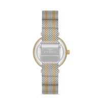 Ferro Sarı ve Gümüş Hasır Kordon Kadın Kol Saati FL21297C-D 3ATM Su Geçirmez 2 Yıl Garantili