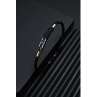 Ferro Sarı ve Siyah Çelik Erkek Takı FRJ10040-R