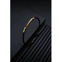 Ferro Sarı ve Siyah Çelik Erkek Takı FRJ10060-B