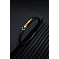 Ferro Sarı ve Siyah Çelik Erkek Takı FRJ10087-D