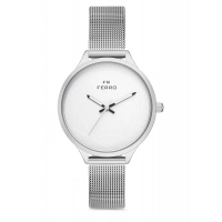 Ferro Silver Stainless Steel Mesh Band Women Watch F40-062-01