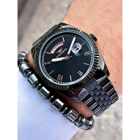 Ferro Siyah Çelik Kordon Erkek Kol Saati F11130AWT-G 3 ATM Su Geçirmez 2 Yıl Garantili HediyePaketli