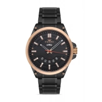 Ferro Siyah Çelik Kordon Erkek Kol Saati F11201A-R 3 ATM Su Geçirmez 2 Yıl Garantili Hediye Paketli