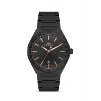 Ferro Siyah Çelik Kordon Erkek Kol Saati F11471A-G 3 ATM Su Geçirmez 2 Yıl Garantili Hediye Paketli