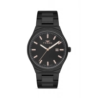 Ferro Siyah Çelik Kordon Erkek Kol Saati F11476A-G 3 ATM Su Geçirmez 2 Yıl Garantili Hediye Paketli