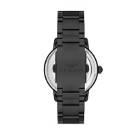 Ferro Black Steel Strap Mens Wristwatch F31399A-G